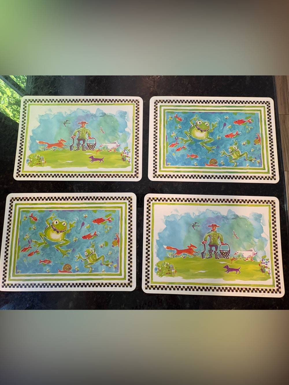 Mackenzie Childs Placemats Set of Four Plastic Toddler Placemats